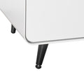 Modern Night Stand Storage Cabinet For Living Room Bedroom, Steel Cabinet With 3 Drawers,Bedside Furniture, Circular Handle White 3 Drawers Steel