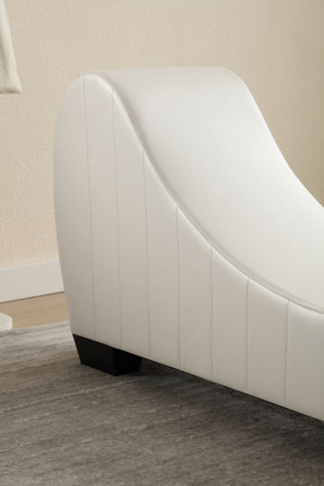 Factory Direct Yoga Chaise Lounge Collection For Stretching & Relaxation Modern Faux Leather Curved Sofa, Modern Faux Leather Curved Sofa, Living Room Bedroom Accent White Primary Living Space American Design,Luxury Plywood Pvc