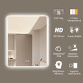 30 X 36 Led Mirror For Bathroom, Led Vanity Mirror, Adjustable 3 Color, Dimmable Vanity Mirror With Lights, Anti Fog, Touch Control Wall Mounted Bathroom Mirror,Vertical Natural Modern Glass