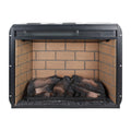 23 Inch Infrared Quartz Heater Fireplace Insert Woodlog Version With Brick Powder Coated Electric Antique Black Vent Free Primary Living Space Yes Insert Tempered Glass Sheet Metal Plastic Electric