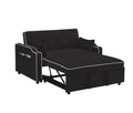 Sofa Bed, 3 In 1 Convertible Sofa Chair Bed, Adjustable Backrest Chair, Chaise Lounge With Usb Ports, Cup Holder, Side Pocket,Black Black Velvet