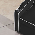 Sofa Bed, 3 In 1 Convertible Sofa Chair Bed, Adjustable Backrest Chair, Chaise Lounge With Usb Ports, Cup Holder, Side Pocket,Black Black Velvet