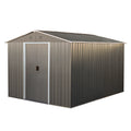 8X10Ft Outdoor Metal Storage Shed Grey Gray Iron