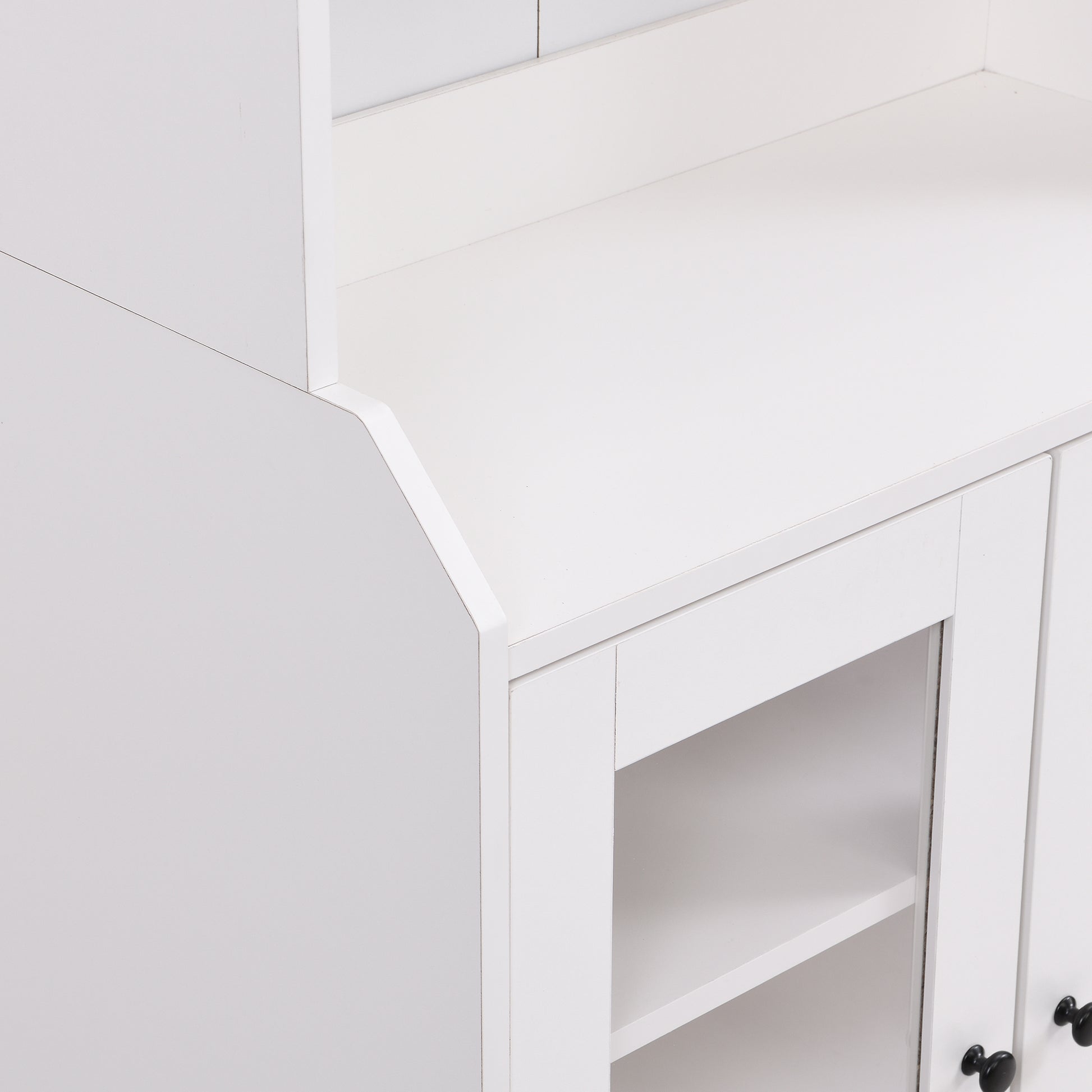 Chic Elegant Entertainment Wall Unit With Tall Cabinets, Modern Tv Console Table For Tvs Up To 65", Multifunctional Tv Stand Set With Acrylic Board Door, White White Primary Living Space 60 69 Inches 60 69 Inches 65 Inches Particle Board