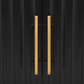 Featured Three Door Storage Cabinet With Metal Handles, Suitable For Corridors, Entrances, Living Rooms, And Study Rooms 1 2 Shelves Black Primary Living Space Shelves Included American Design Mdf