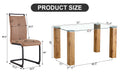 Table And Chair Set, 1 Table And 4 Chairs. A Modern And Minimalist Rectangular Dining Table. Glass Desktop And Wood Colar Mdf Table Legs. Paired With Brown Chairs X05 C 1162 Natural Wood Wash Mdf Glass