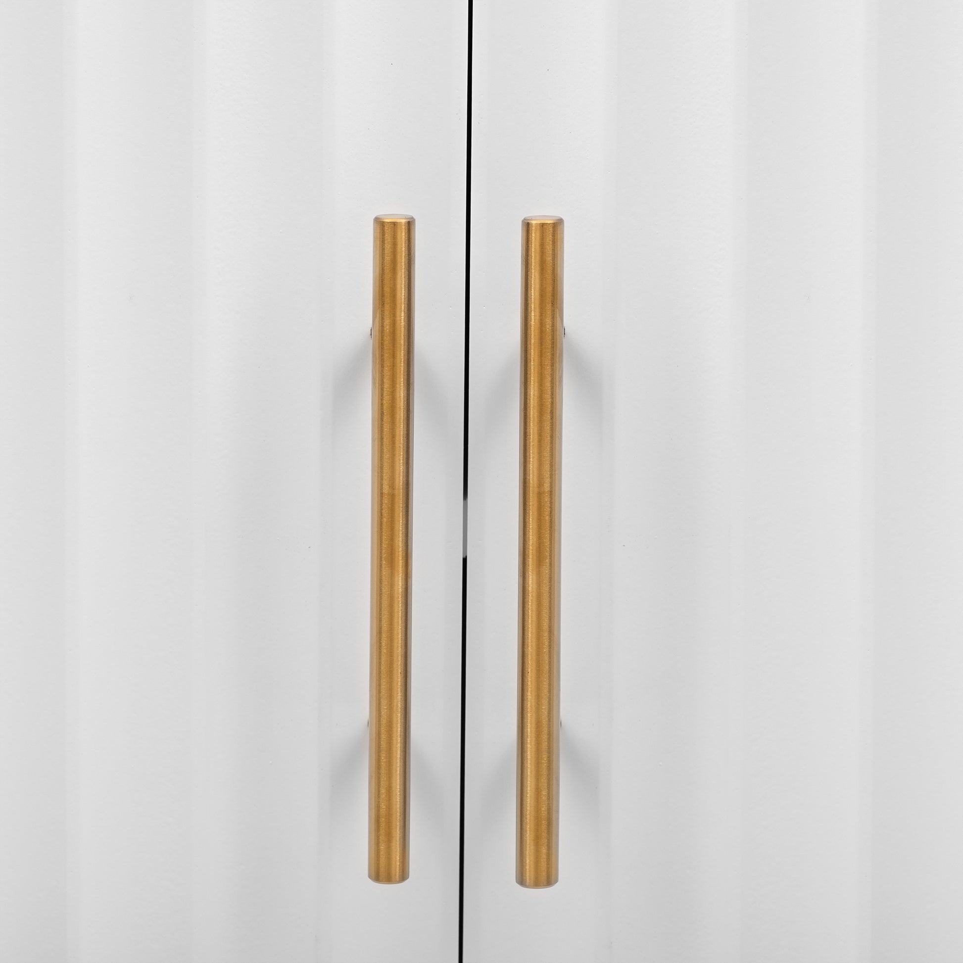 Featured Three Door Storage Cabinet With Metal Handles, Suitable For Corridors, Entrances, Living Rooms, And Study Rooms 1 2 Shelves White Primary Living Space Shelves Included American Design Mdf