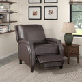 Push Back Reclining Chair Dark Brown Self Reclining Motion Chair 1Pc Cushion Seat Solid Wood Frame Modern Living Room Furniture Dark Brown Primary Living Space Transitional Solid Wood