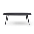 70.87Inch Rectangular Dining Table Black Oak Finished Ash Veneer Top 8 Persons Matt Black Foam Mdf