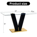 Large Modern Minimalist Rectangular Glass Dining Table For 6 8 With 0.4
