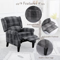 Vintage Armchair Sofa Comfortable Upholstered Leisure Chair Recliner Chair For Living Room Grey Check Grey Fabric 1 Seat