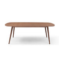 86.61Inch Modern Mid Century Dining Table Rectangular Table Walnut Color Walnut Foam Mdf