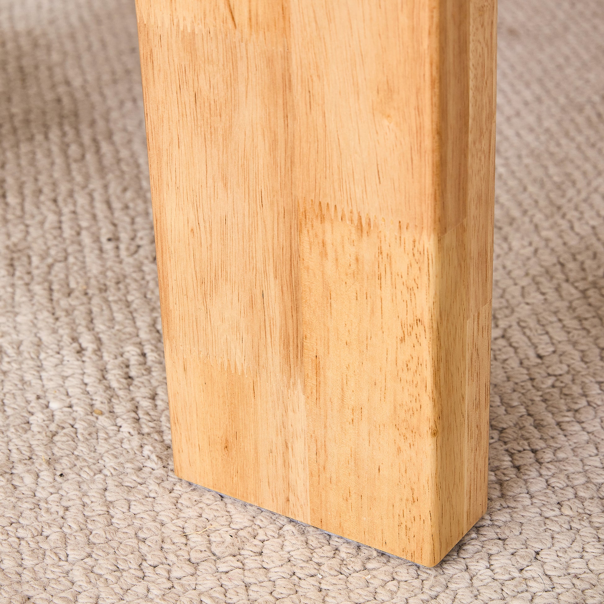 Modern And Minimalist Rectangular Rattan Tabletop With Rubber Wooden Legs, Imitation Rattan Woven Chinese Side Table, Suitable For Small Rectangular Tables In Living Rooms, Dining Rooms, And Bedrooms Natural Wood Solid Wood