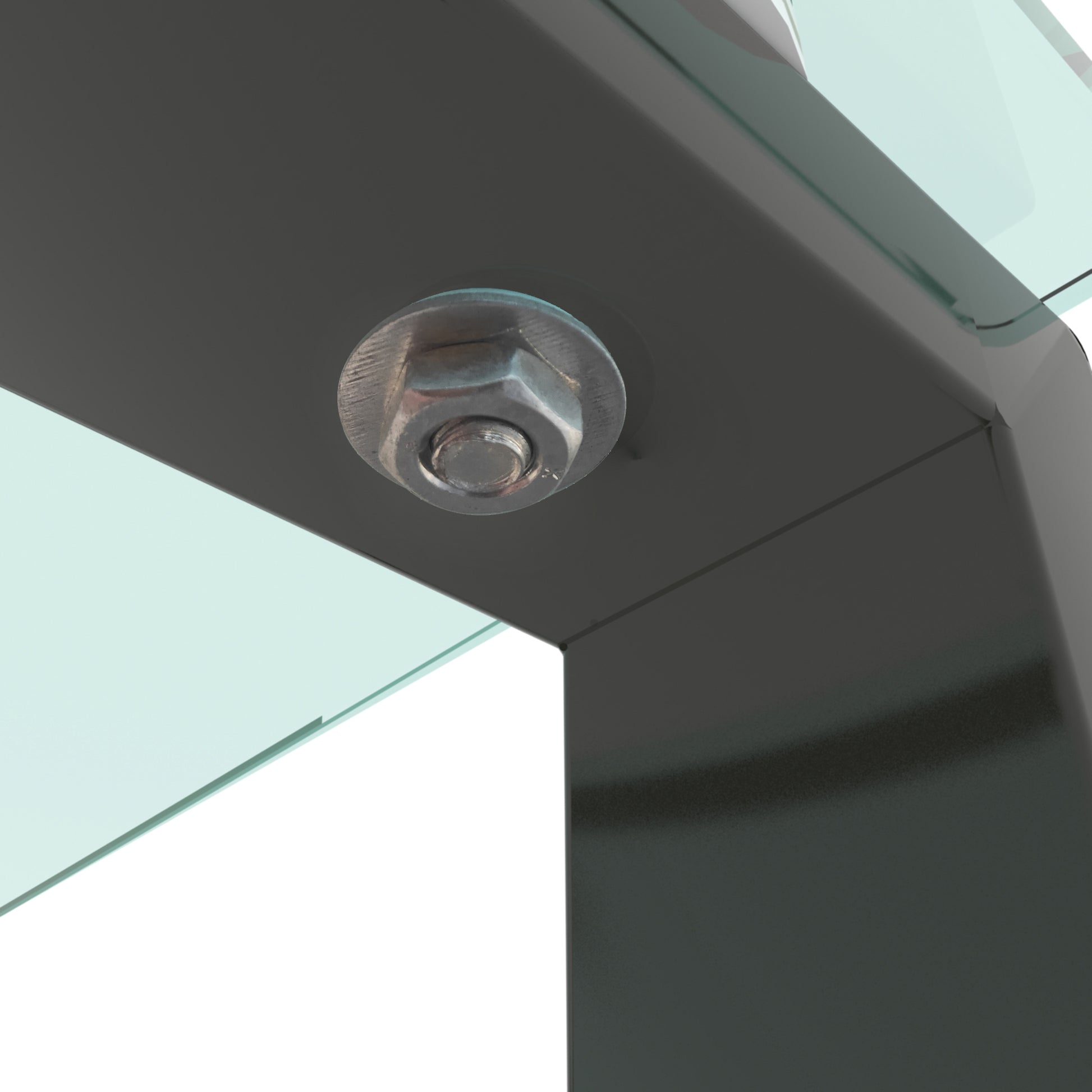 Console Table Double Layer Tempered Glass Rectangular Porch Table Black Leg Double Layer Glass Tea Table Black Glass