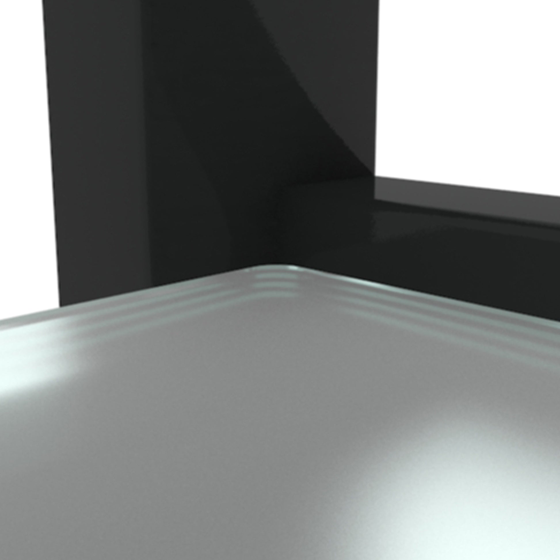 Console Table Double Layer Tempered Glass Rectangular Porch Table Black Leg Double Layer Glass Tea Table Black Glass