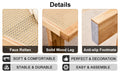 Modern And Minimalist Rectangular Rattan Tabletop With Rubber Wooden Legs, Imitation Rattan Woven Chinese Side Table, Suitable For Small Rectangular Tables In Living Rooms, Dining Rooms, And Bedrooms Natural Wood Solid Wood