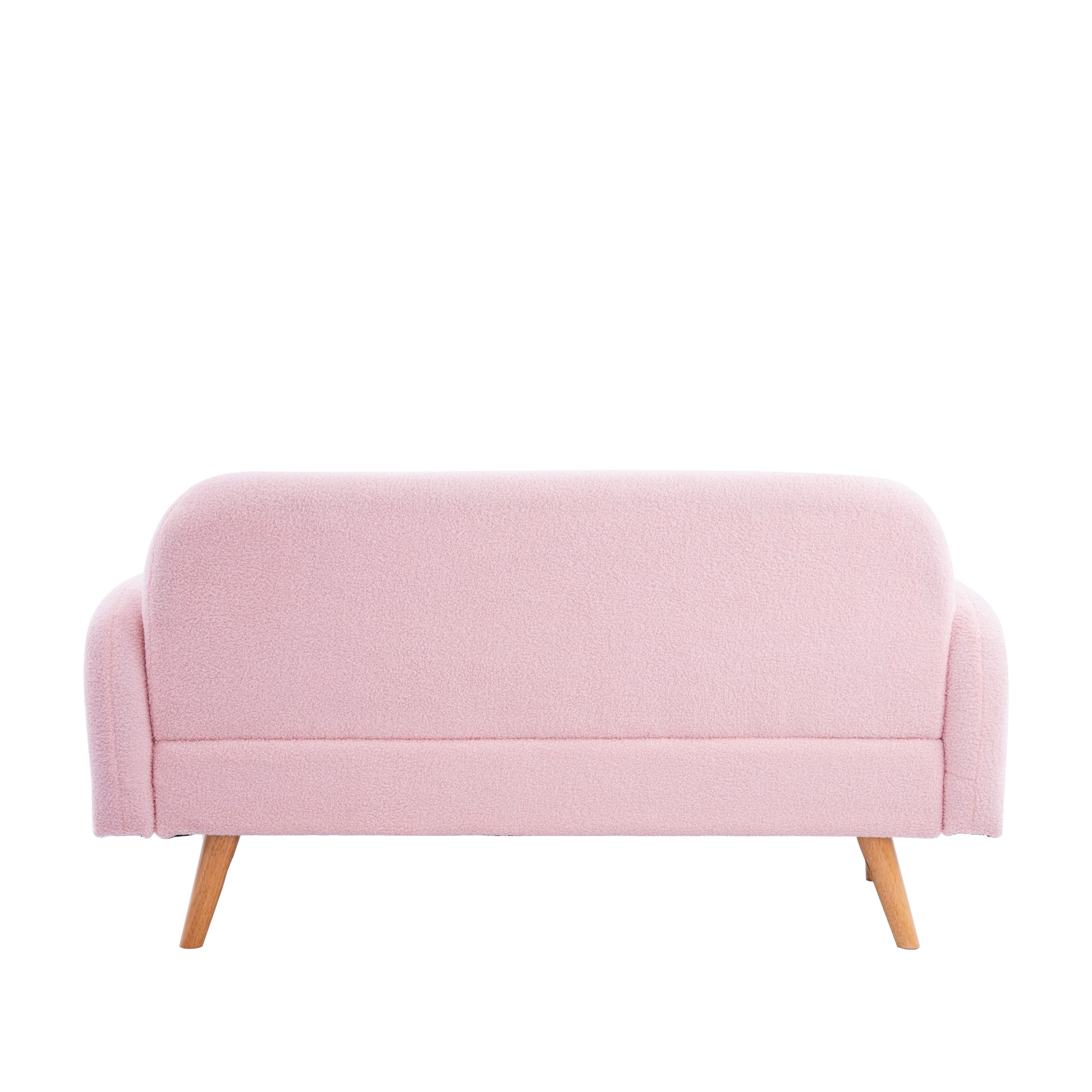 59.1" Teddy Velvet Pink Two Seater Sofa With Three Lumbar Pillows Pink Wood Primary Living Space Eucalyptus Square Arms Foam Teddy 2 Seat