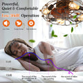 Low Profile Caged Ceiling Fan With Lights Remote Control, Embedded Modern Industrial Ceiling Fan Black Modern Abs