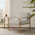 Accent Chair Beige Polyester