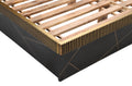 Allure Modern Style King Bed Made With Mango Wood And Finished With Brass Metal Box Spring Not Required King Black Wood Bedroom Contemporary,Modern Wood