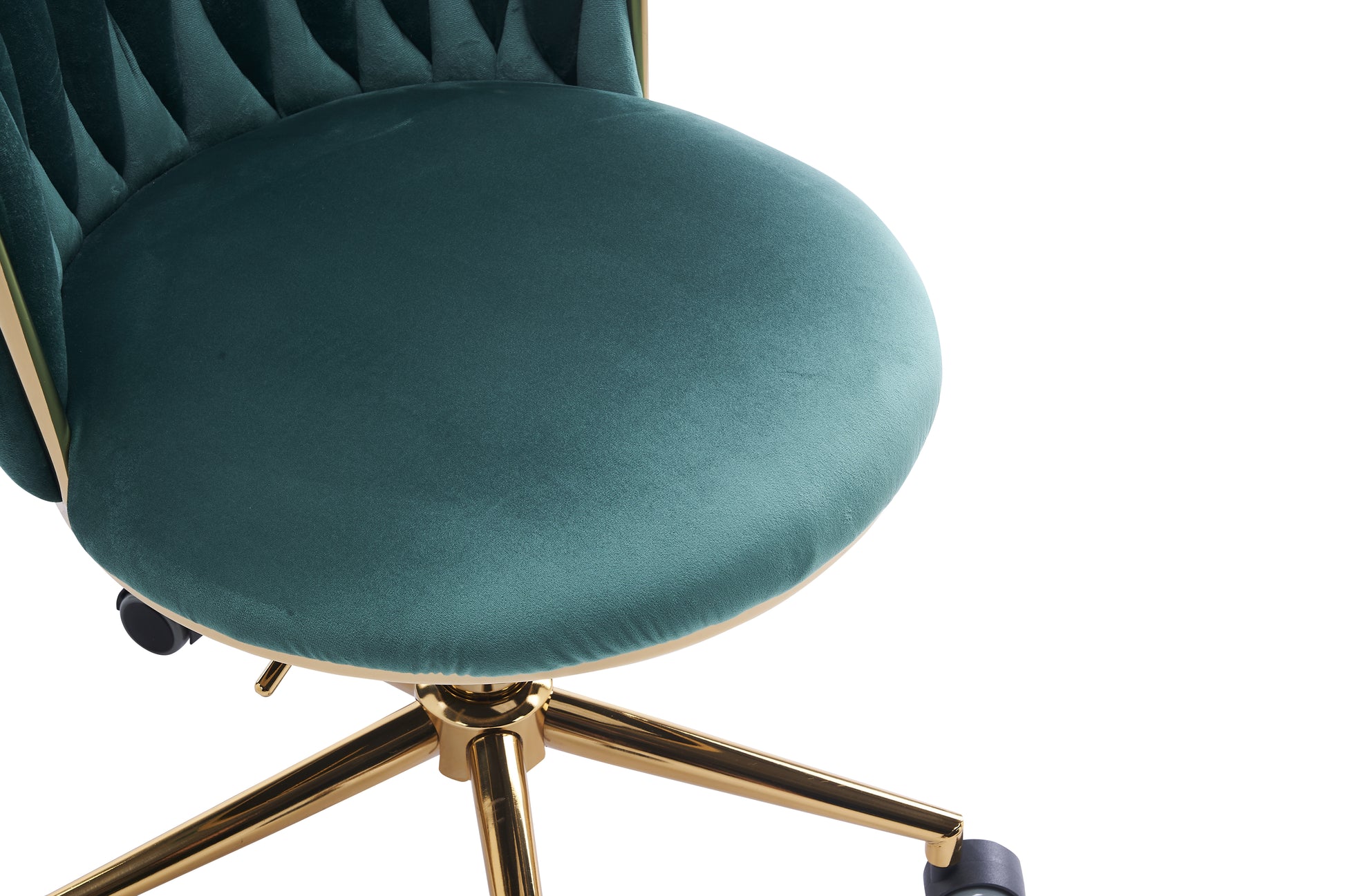 Office Desk Chair, Upholstered Home Office Desk Chairs With Adjustable Swivel Wheels, Ergonomic Office Chair For Living Room, Bedroom, Office, Vanity Study Emerald Emerald Office Modern Foam Velvet