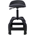 Pneumatic 360 Degree Swivel Stool, Mechanics Rolling Creeper Seat, Heavy Duty Mechanics Stool,Black Black Steel