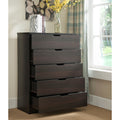 Five Drawer Clothes And Storage Chest Cabinet In Red Cocoa Chocolate Faux Wood Grain And Metal Glides Chocolate Particle Board Mdf