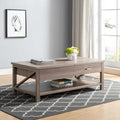 Modern Livingroom Coffee Table With Lift Top With Spacious Bottom Shelf, Dark Taupe Taupe Particle Board