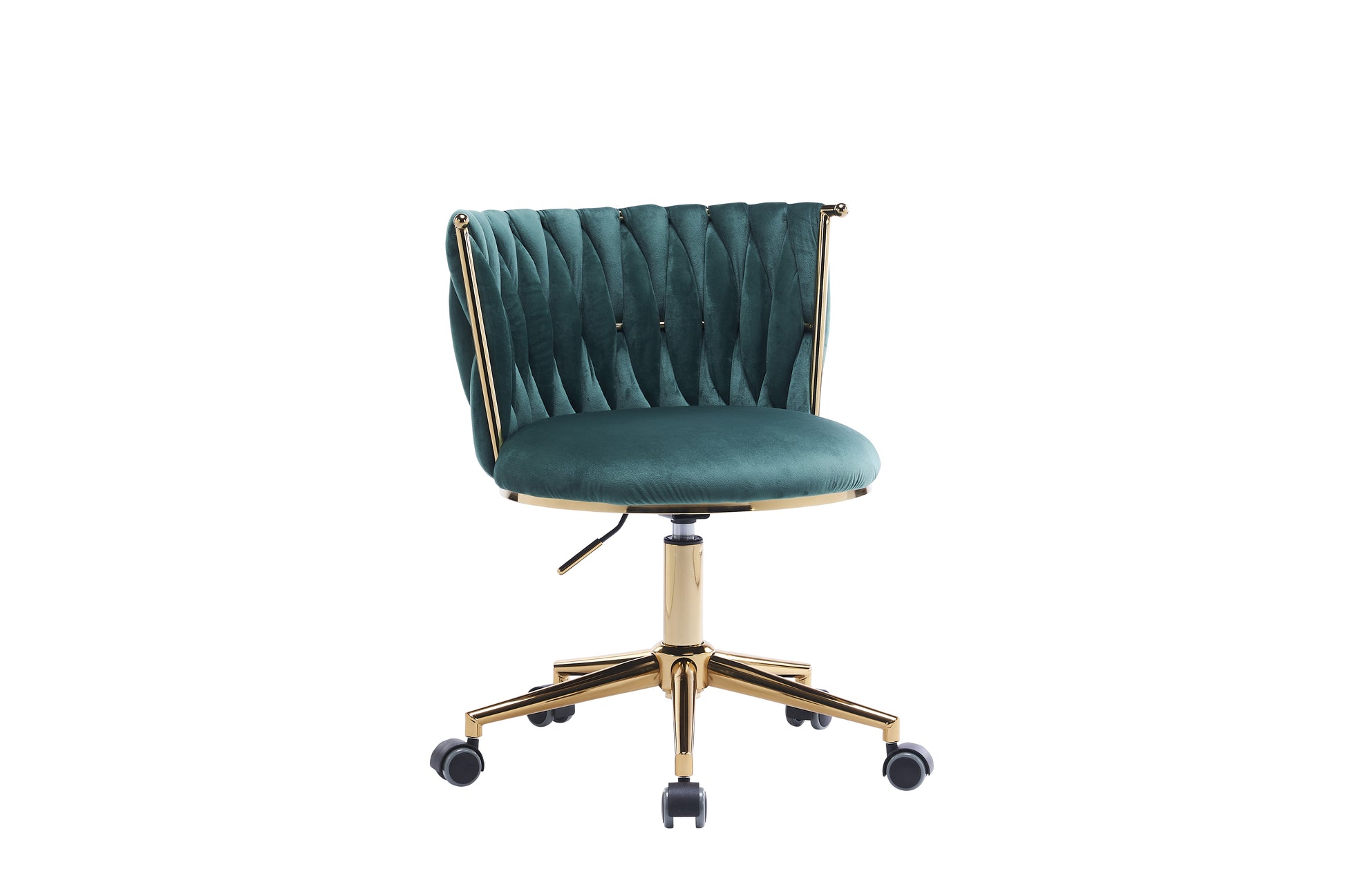 Office Desk Chair, Upholstered Home Office Desk Chairs With Adjustable Swivel Wheels, Ergonomic Office Chair For Living Room, Bedroom, Office, Vanity Study Emerald Emerald Office Modern Foam Velvet