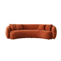 102'' 5 Seater Boucle Sofa Modern Sectional Half Moon Leisure Couch Curved Sofa Teddy Fleece Orange Orange Boucle