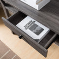 Console Table With One Drawer And Two Open Shelves Grey Gray Particle Board