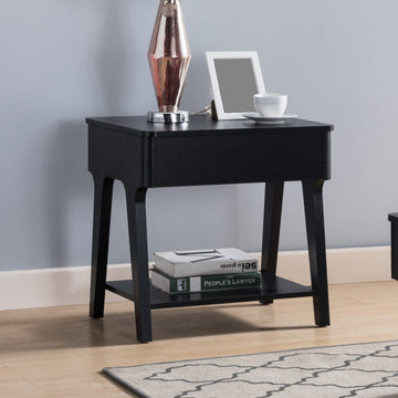 Black End Table, Lift Tabletop Black Particle Board