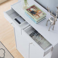 White Shoe Storage Cabinet With Fives Shelves, Two Drawers, Fits 15 Pairs Of Shoes White Particle Board
