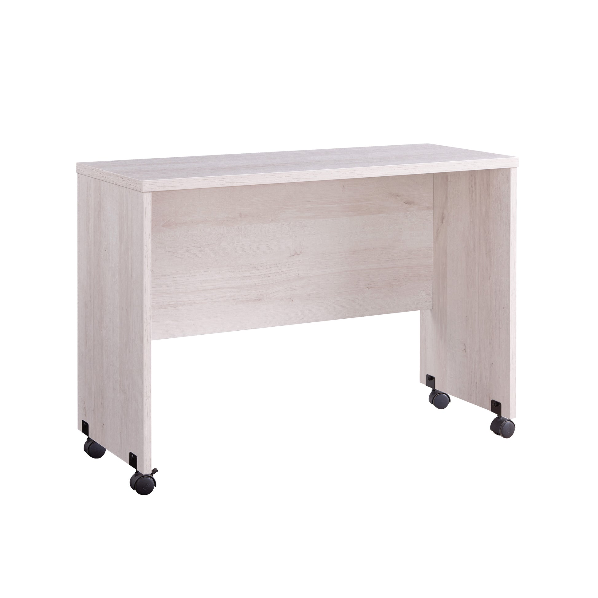 Mid Century Mobile Desk, White Oak White Oak Particle Board