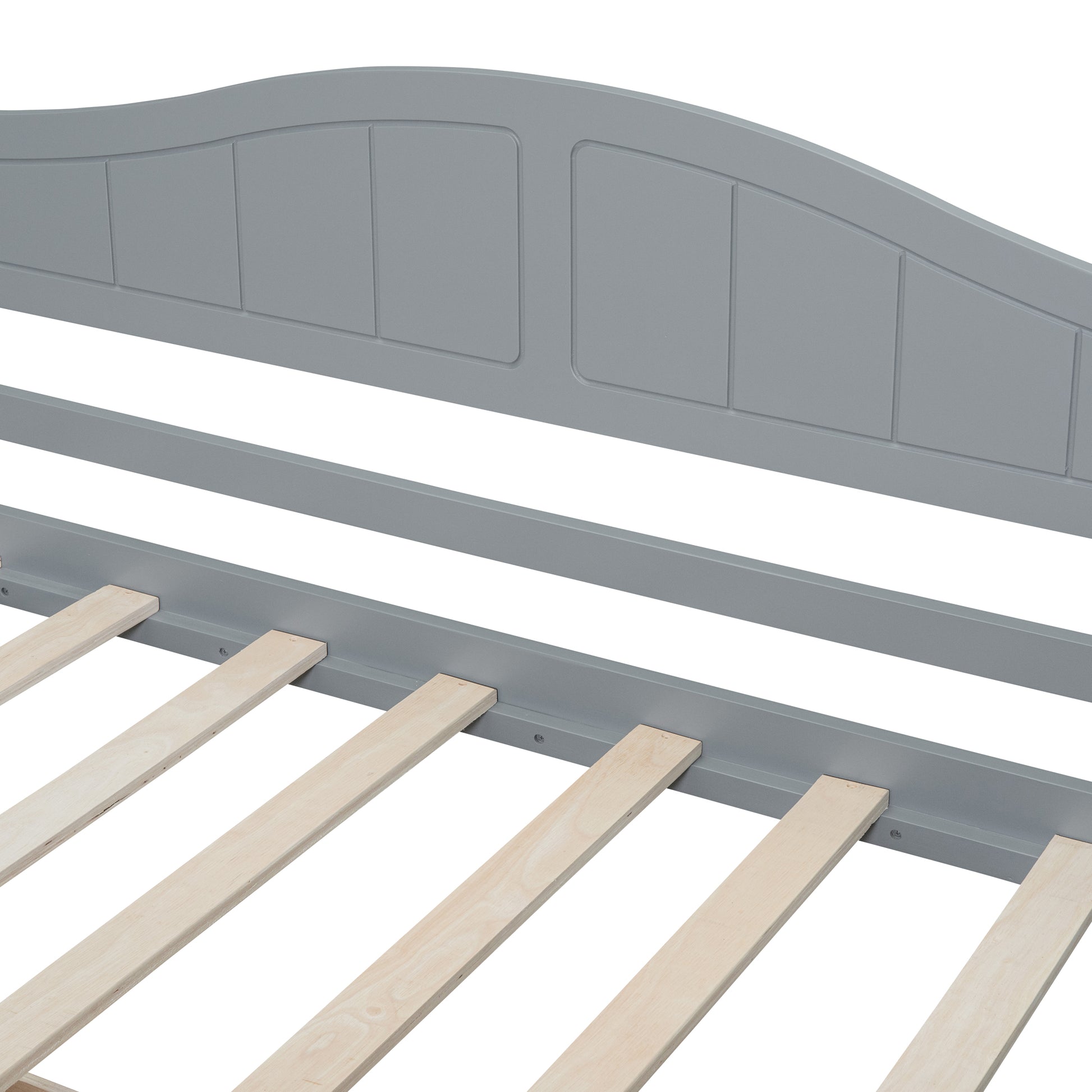 Twin Size Canopy Day Bed With 2 Drawers, Gray Gray Solid Wood Mdf