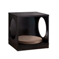 Circle Design Comfortable Pet End Table With Removable Mat In Red Cocoa Espresso Particle Board