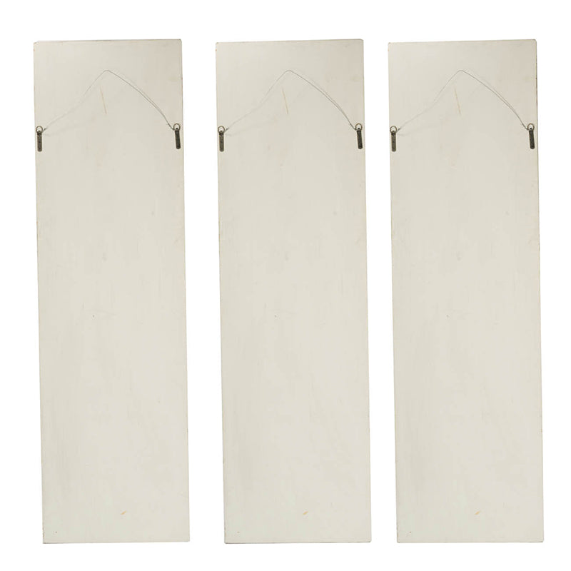 Set Of 3 Large White Wall Art Panel, Rectangle Wall Sculpture, Wall D Cor For Living Room Dining Room Office Bedroom, 21" X 71" White Magnesium Oxide