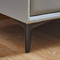 Nightstand, Modern Nightstand With 2 Drawers, Night Stand With Pu Leather And Hardware Legs, End Table, Bedside Cabinet For Living Room Bedroom Grey Light Grey Pu
