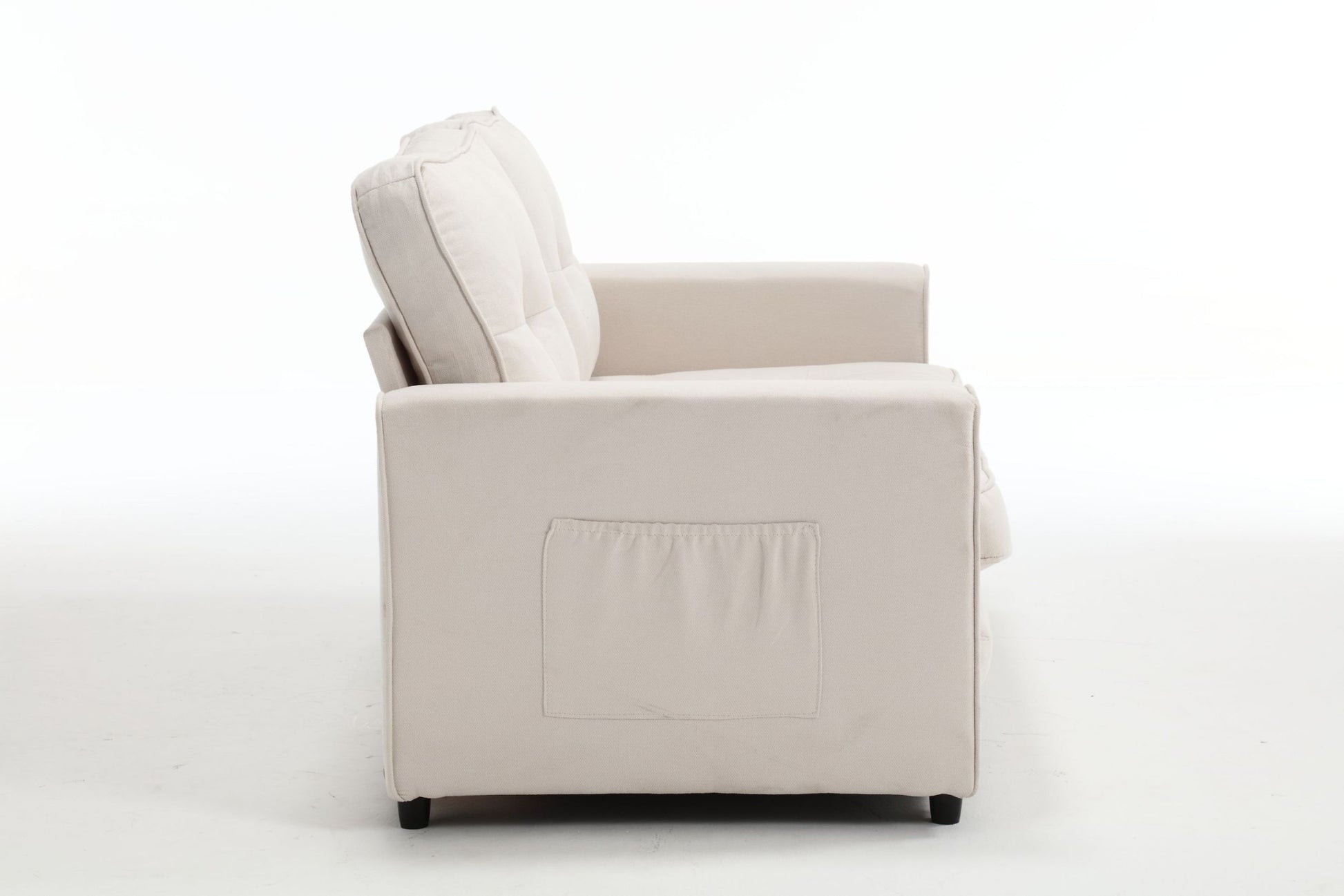 3 Fold Sofa,Convertible Futon Couch Sleeper Sofabed,Space Saving Seat,Pull Out Couch Bed For Living Room,Dark Gray & Light Gray & Beige,Velvet Linen Fabric Beige Velvet Wood Primary Living Space Medium Soft Loose Back Modern Square Arms Velvet 2 Seat