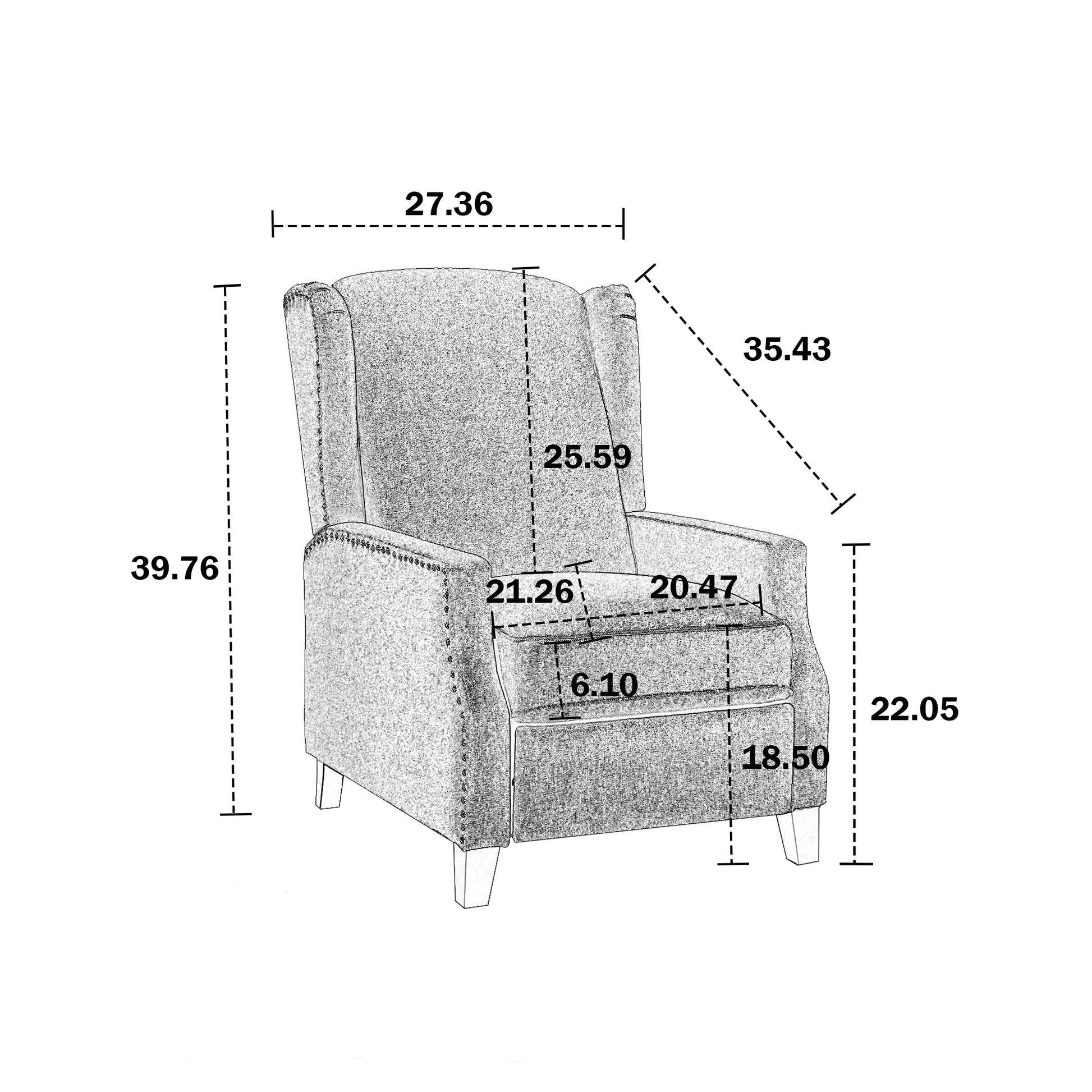 Coolmore Modern Comfortable Upholstered Leisure Chair Recliner Chair For Living Room Red Linen