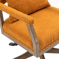 Coolmore Computer Chair Office Chair Adjustable Swivel Chair Fabric Seat Home Study Chair Orange Boucle