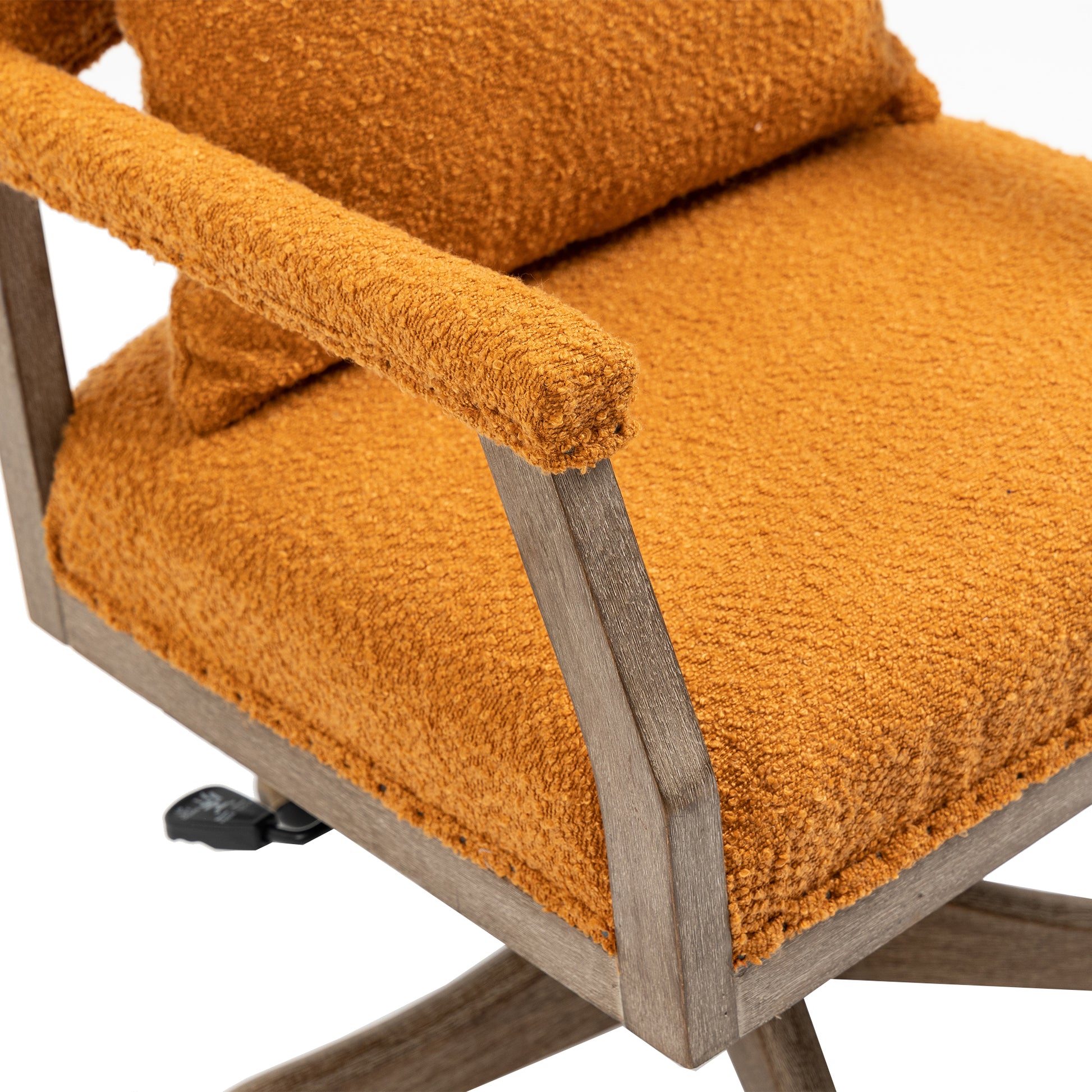 Coolmore Computer Chair Office Chair Adjustable Swivel Chair Fabric Seat Home Study Chair Orange Boucle