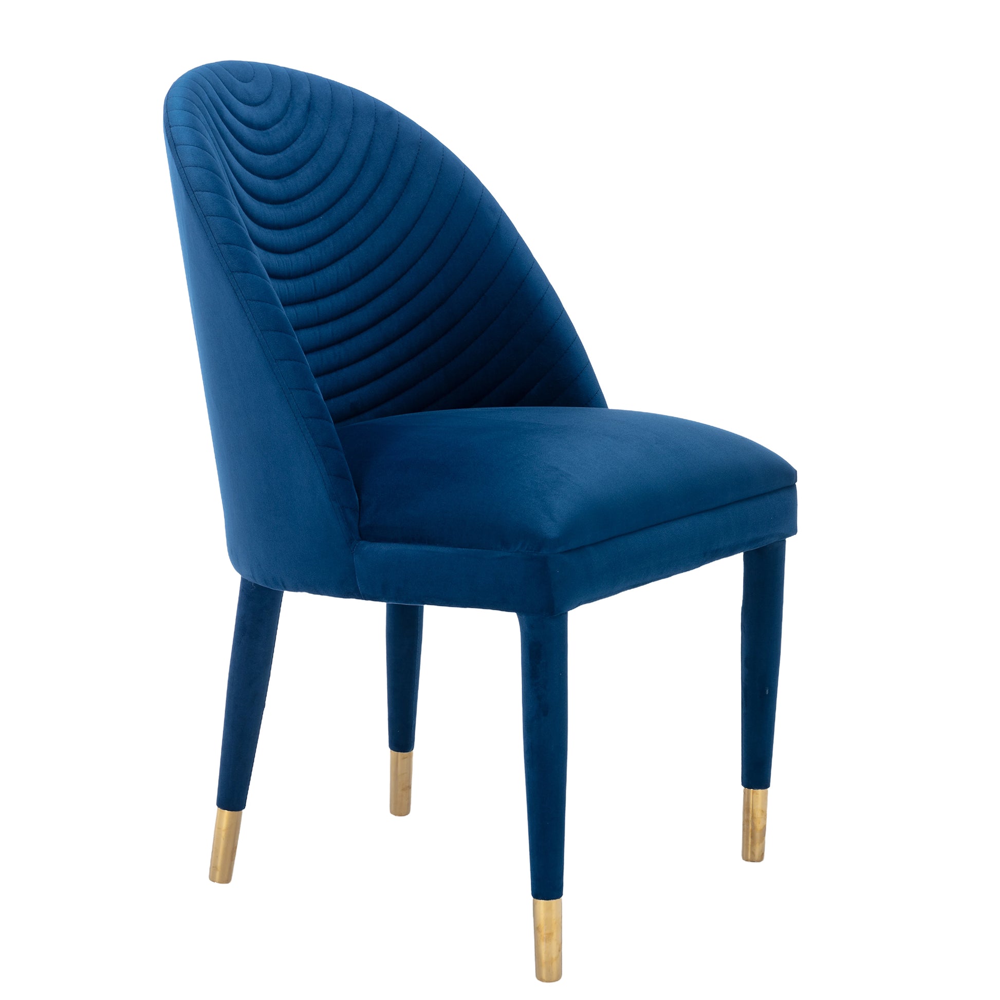 Coolmore Accent Chair ,Leisure Single Chair With Solid Wood Foot,2Pc Set Navy Velvet