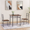 3 Piece Kitchen Dining Room Table Set Retro Brown Chair Antique Brown Brown Dining Room American Design,American Traditional,Antique Metal & Wood Metal & Wood