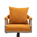 Coolmore Computer Chair Office Chair Adjustable Swivel Chair Fabric Seat Home Study Chair Orange Boucle