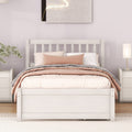 Modern Design Wooden Twin Size Platform Bed With 2 Drawers For White Washed Color White Washed Rubber Wood