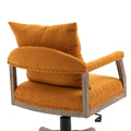 Coolmore Computer Chair Office Chair Adjustable Swivel Chair Fabric Seat Home Study Chair Orange Boucle