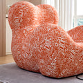 Modern Lazy Chair,Lounge Chair For Adults, Teens, Personal Sofa Chair, Single Lazy Striped Fabric Designer Mama'S Embrace Leisure Chair Dior Orange Orange Foam