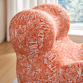 Modern Lazy Chair,Lounge Chair For Adults, Teens, Personal Sofa Chair, Single Lazy Striped Fabric Designer Mama'S Embrace Leisure Chair Dior Orange Orange Foam