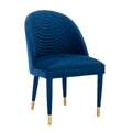 Coolmore Accent Chair ,Leisure Single Chair With Solid Wood Foot,2Pc Set Navy Velvet